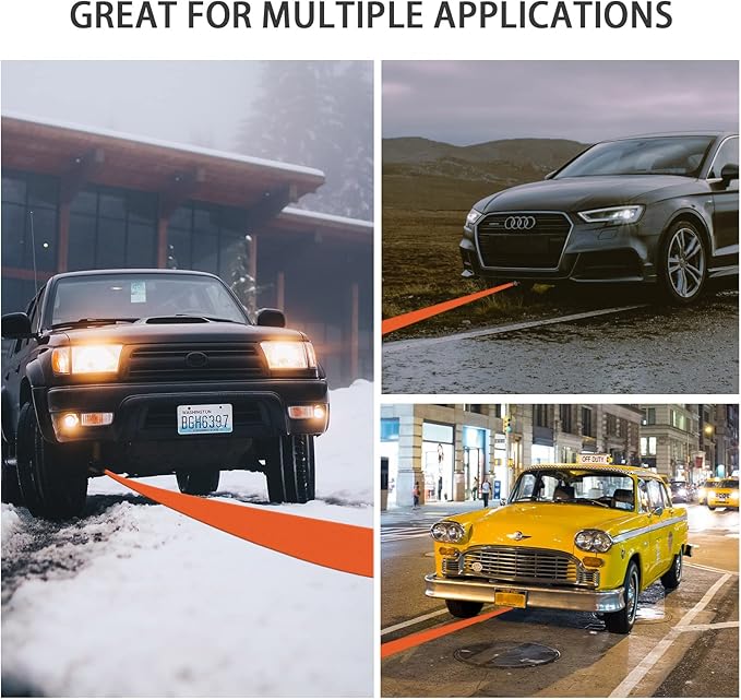 Trailer Winch Strap with Hook, 1.5in 16ft Heavy Duty Boat Winch Strap with 4500lbs Break Strength for Towing Vehicles, Boats, Trailer, Towing (Orange)