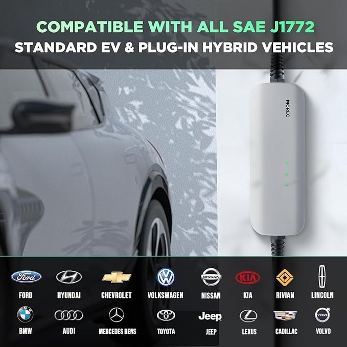 Level 1 EV Charger, 15A 110V Nema 5-15 Plug, Portable Electric Car Charger with 20FT Cable, Home Charging Station for All J1772 Electric Cars