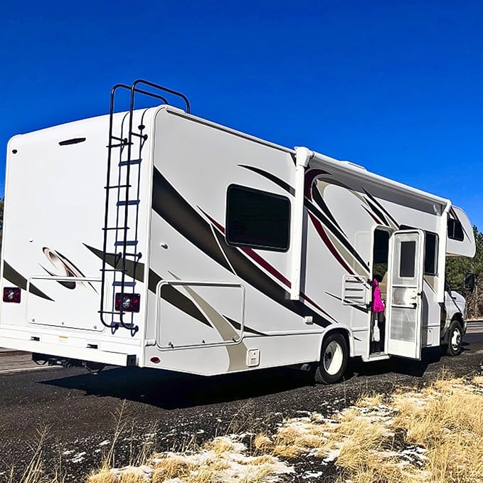 RV Exit Window, 36" W x 22" H Tinted RV Window with Net Screen and Trim Ring, Suitable for 1-1/2" or 2" Walls, DOT Approved