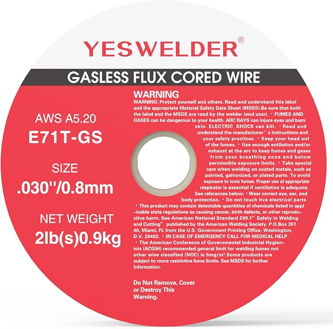 YESWELDER Flux Core Gasless MIG Wire, E71T-GS Mild Carbon Steel .030-Inch Diameter 2-Pound, 3-Packs Strong ABS Plastic Spool Welding Wire