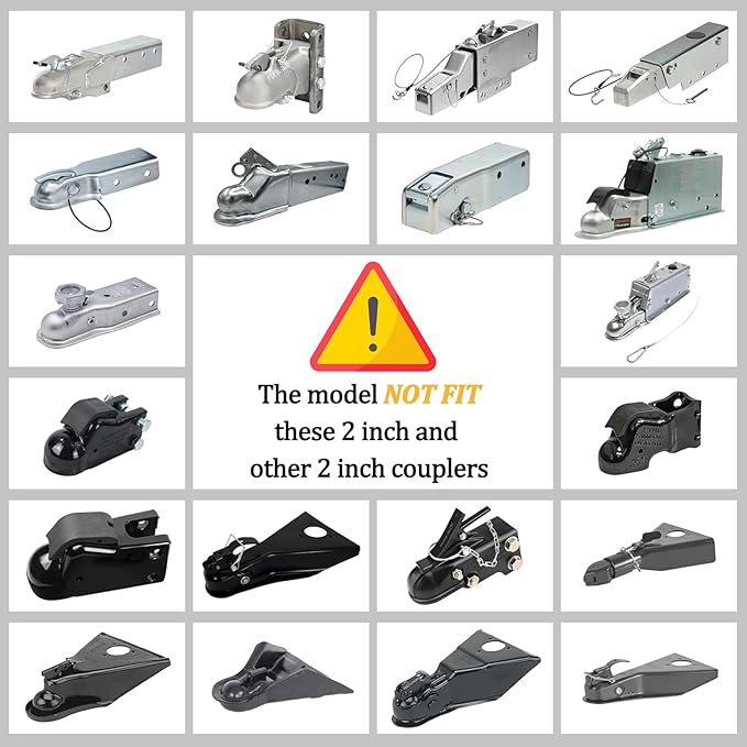 Upgraded Trailer Lock Fits 2 5/16 Inch Coupler, Heavy-Duty Trailer Hitch Locks, Pry-Resistant & Anti-Theft Trailer Coupler Lock, Accessories for Trailer/RV/Boat (Trailer Lock with Handle - Gold)