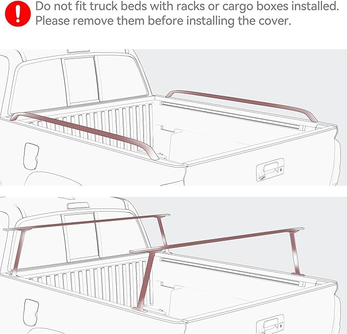 LEDKINGDOMUS Soft Tri-Fold Truck Bed Cover Fits for Jeep Gladiator JT 2020 2021 2022 2023 2024 2025 | 5' (64") Bed