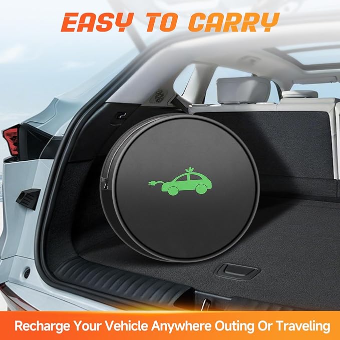 EV Charger Extension Cable, 50Amp 40FT J1772 Extension Cord Compatible with 120V-240V SAE J1772 EV Chargers, Level 1/Level 2 IP66 Heavy Duty Charging Cable for EVs/PHEVs with Carrying Bag