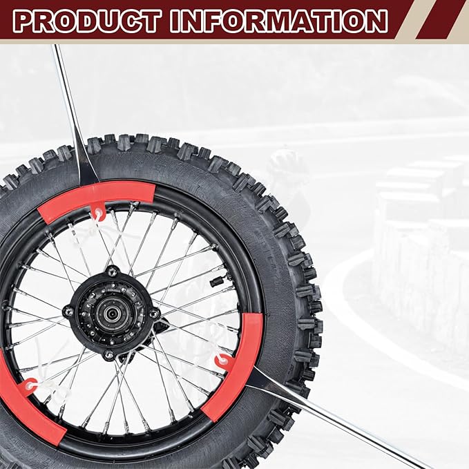 Riseuvo 15" Tire Spoon Kit, Tire Changing Kit for Motorcycle Bike Mower Tractor ATV, Tire Removal Tool Set with Rim Protectors, Valve Tool, Valve Cores, Caps, Stems(TR414 TR413 TR412), Storage Bag