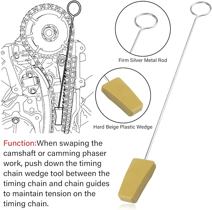 Replace Engine Cam Tool Set, Cam Phaser Locking Tool & Timing Chain Locking Wedge Tool Compatible with Ford 4.6L/5.4L/6.8L 3V Engines, Mercury 5.4L/4.6L 3V Engines, Navigator, Mustang