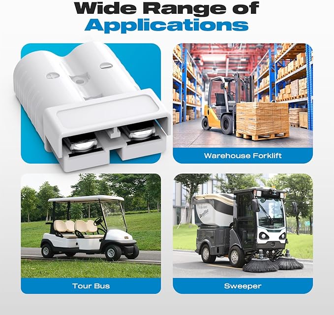 Anderson Connector, 350Amp Battery Quick Disconnect 2/0AWG 600V Heavy-Duty Winch Wiring Kit for Towing (4Pack) - Gray