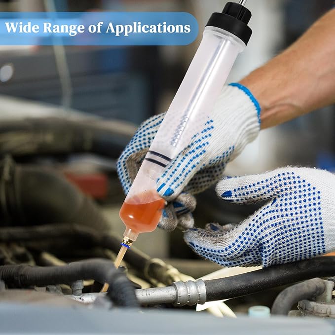 Gisafai 500cc Fluid Extractor Automotive Pump Manual Oil Extractor Pump Syringe for Gasoline Hand Cleaner for Power Steering, Hydraulic Fluid(Black)