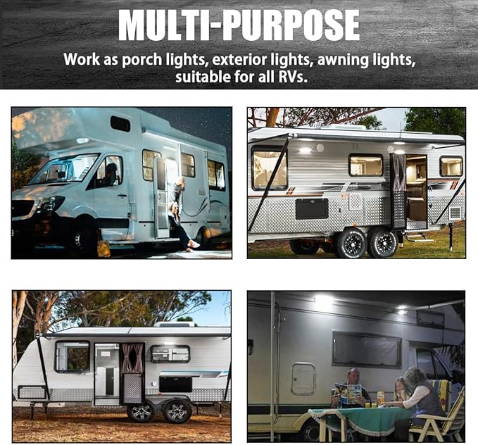 SKTYANTS 5 Inch RV LED Exterior Lights 12 Volt Exterior RV Lights, Led RV Porch Light 800 Lumen Lighting Fixture Kit Replacement for RVs Trailers Campers(2 PCS White Housing)