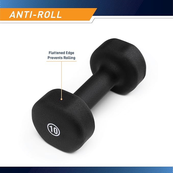 Marcy Colored Neoprene Dumbbell (Sold in Singles or Set) Hand Weights, Exercise Free Weights for Home Gym