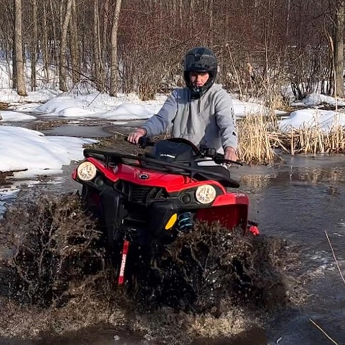 OPENROAD 4500 lb ATV/UTV Winch,12V Towing Off-Road Electric UTV Winch with 1/4"×50' Synthetic Rope,Wireless Remote and Rubber Stopper (4500lb with Synthetic Rope)