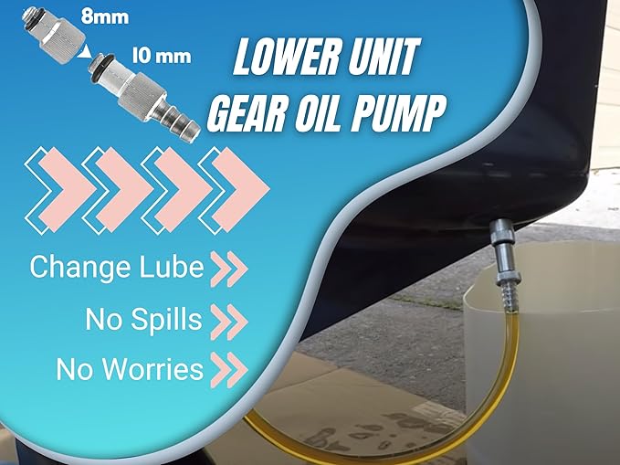 Bentolin Lower Unit Gear Oil Pump for Standard Quart Bottles Come with 8mm 10mm Metal Adapters, Fit Foreign Made Boat Outboard Motors,Transfer Gear Oil,Transmission and Differential Fluid (28mm)