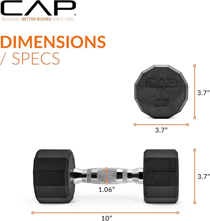 CAP Barbell Coated Dumbbell Weight | Multiple Options Pairs & Sets