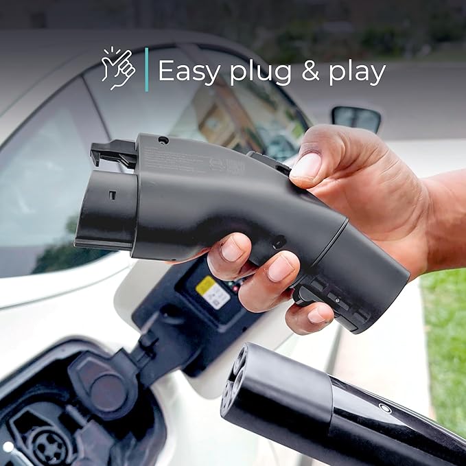 Lectron Tesla to J1772 EV Charging Adapter – NACS Converter, 48 Amp & 250V, Compatible with Tesla High Powered Connectors, Destination Chargers & Mobile Connectors for J1772 Electric Vehicles (Black)