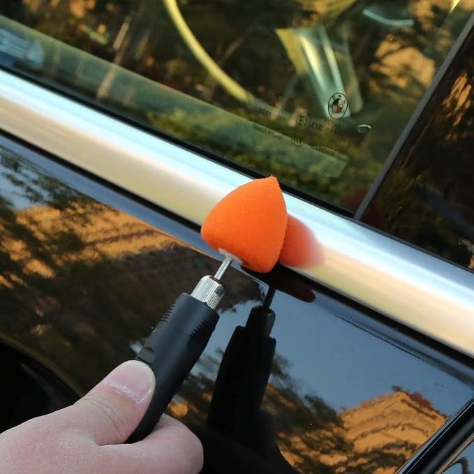 Mini Buffing Polishing Pads, 32Pcs Mini Detail Polisher Pads Use On Rotary Tools,Cordless Electric Drill, Polisher Tool for Tight Area Detailing Polishing Waxing and Sealing Glaze -HTDEPMIXUS