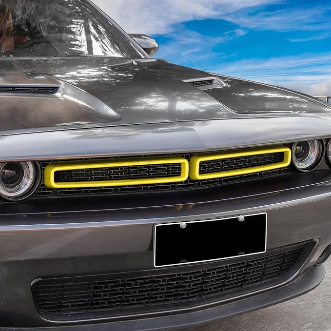 for Challenger Grille Insets Trim Cover Fit for Dodge Challenger 2015-2023 Yellow Exterior Accessories 2pcs