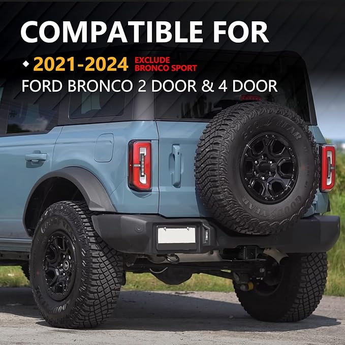 Tow Hitch 2 Inch, for Ford Bronco Tow Hitch Trailer Kit Compatible for 2021-2025 Ford Bronco 2 Door & 4 Door Hitch Receiver with Cover, Rear Bumper Towing Hook Combo (Exclude Bronco Sport)