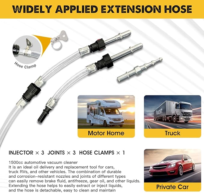 Fluid Extractor, Automotive Fluid Extractor Pump Manual Fuel Suction & Filler, Efficient Oil Extractor Pump for Fluid Extraction (1500ML)