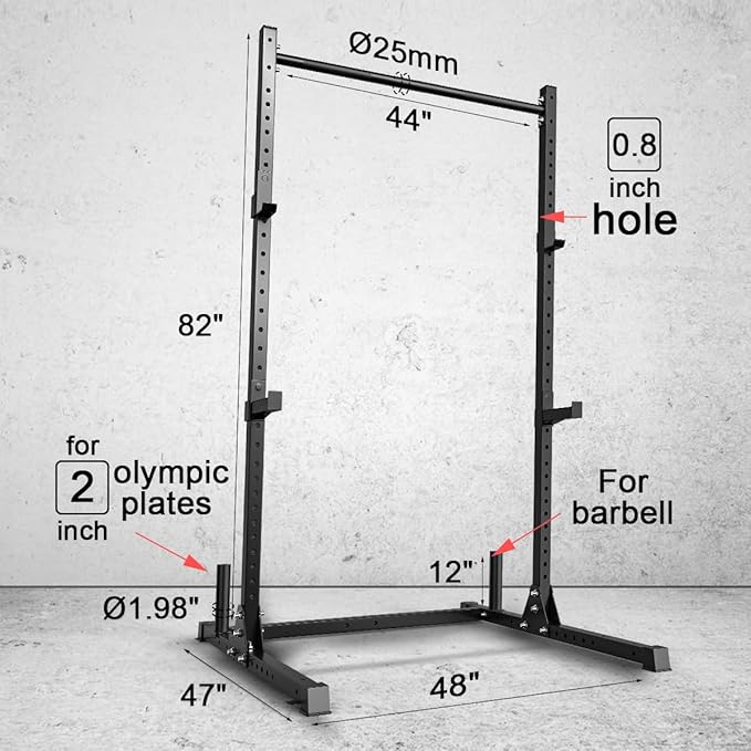 papababe Squat Rack Power Rack Home Gym for Weightlifting Bodybuilding and Strength Training 800lb Capacity