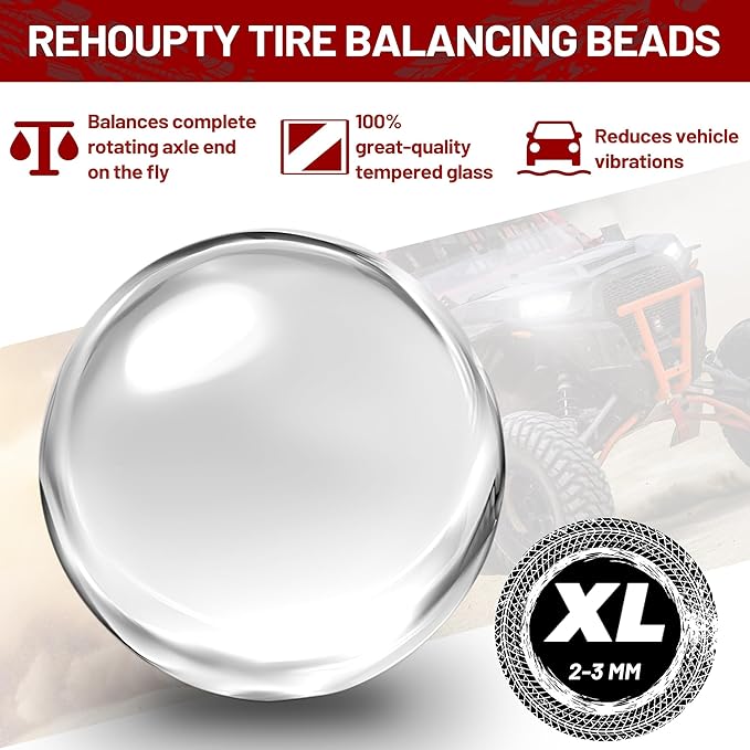 Tempered Glass Tire Balancing Beads 13.2LBS (3KG*2 Bulk Tub), Tire Balance Beads for Truck Tires, Trailers, Off-Road Vehicles & RVs - Heavy-Duty Wheel Balance Solution with Scoop Included