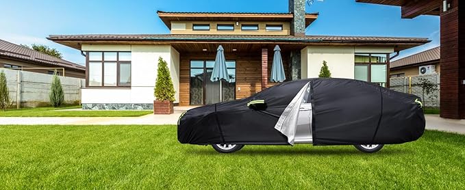 Car Cover Custom Fit for Toyota Camry 1996-2025,Honda Accord 2001-2025,6 Layers Truck Cover Waterproof All Weather for Automobiles,Outdoor Full Exterior Cover,Rain, Sun, Wind Protection,Black