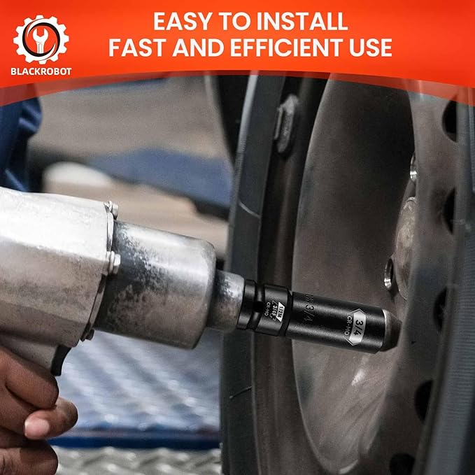 BLACKROBOT 3/4”F To 1/2”M Impact Socket Adapter, Cr-Mo Steel Exceeds ANSI Standards, Square Drive Reducer for Impact Driver Wrench