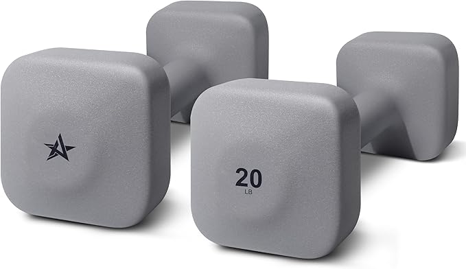 Yes4All Square Neoprene Dumbbell Set for Women/Men, Workout Hand Weight Dumbbells Set of 2, 2lb - 20lb with 4 Colors, Anti-Roll, Anti-Slip Exercise Dumbbells Weights for Home Gym,