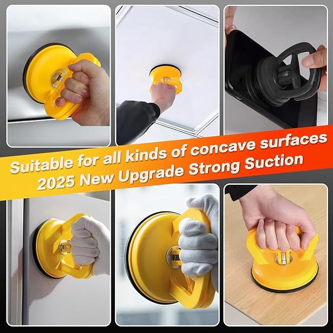 Car Dent Puller 3 Pack Dent Puller Powerful Car Dent Removal Kit Suction Cup Dent Puller for Car Dent Repair Dent Remover Tool for Car Body,Tiles Lifting,Objects Moving,Screen (Yellow+Black)