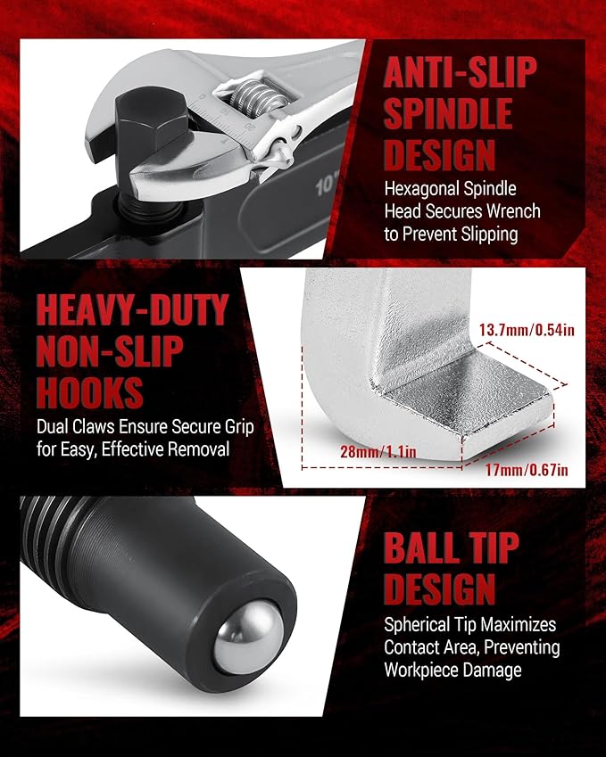 2-Jaw Reversible Gear Puller for External (8.2" Max) & Internal (10.5" Max) Pulling, Heavy-Duty Bearing, Flywheel, Pulley and Gear Remover Tool, Adjustable CR-V Steel