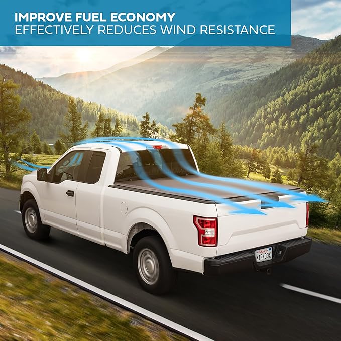 Truck Tonneau Cover for Ram 1500 (2009-2025) / Ram 2500 & 3500 (2009-2025) with 5.7 ft Bed, Soft Tri-Fold All-Weather Folding Truck Bed Cover Black (NO RAMBOX)