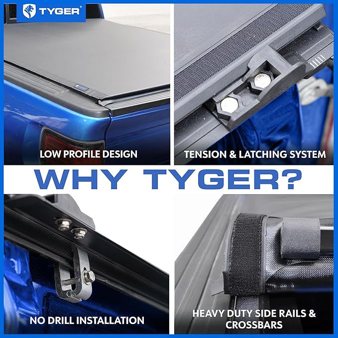 Tyger Auto T2 Low Profile Soft Roll-up Truck Bed Tonneau Cover Compatible with 2009-2014 Ford F-150 | Fleetside 5.5' (67") Bed | TG-BC2F6022