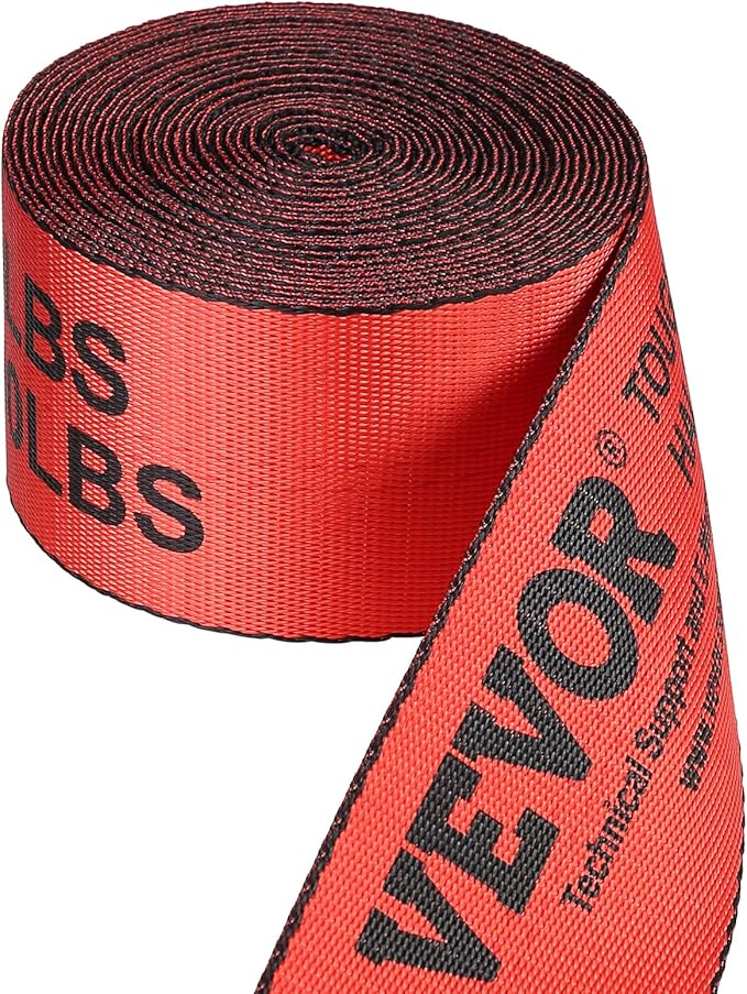 VEVOR Truck Straps, 4" x30' Heavy Duty Tie Down w/Flat Hooks 18,000lbs Break Strength, WLL# 6000lbs, Cargo Straps tie Down for Flatbeds, Trucks, Trailers, Farms, Rescues, Tree Saver, Red(10 Pack)