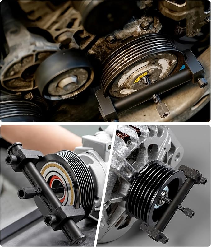 Lichamp Universal Crankshaft Pulley Puller Remover Tool Kit, Adjustable Ribbed Drive Belt Pulley Removal for A/C, Water Pumps, Power Steering Pumps, Alternators