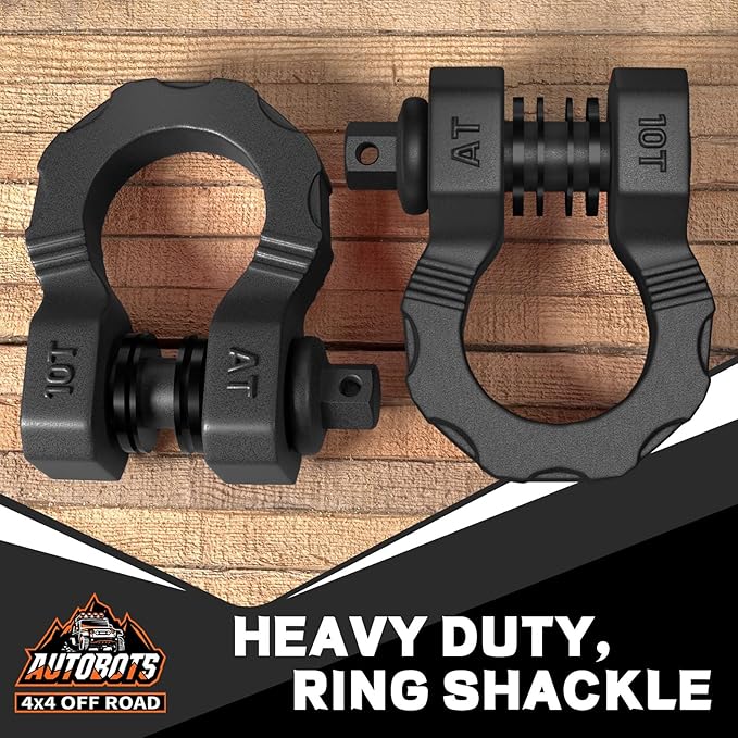 AUTOBOTS D Ring Shackles 80,000 Lbs Break Strength Heavy Duty 3/4” Clevis Shackle with 7/8 Pin for Tow Strap, Winch, Off-Road Recovery Towing Shackles (2 Pack) Black