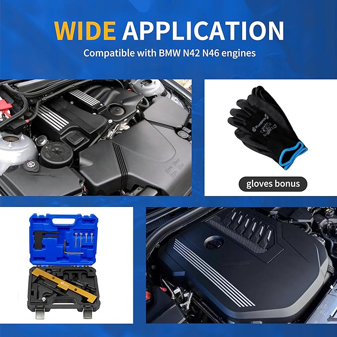 Engine Camshaft Locking Timing Tool Kit Compatible with BMW Z4 318i 320i 316i 118i N42 N46 N46T E87 E46 E60 E90 E85 Engine, Replace for OEM 119350 119291 118700
