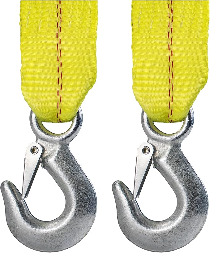 HFS(R) Heavy-Duty Tow Strap with Hooks | 10,000-Pound Capacity | Woven Polyester Webbing |HD Truck Recovery, ATV Towing, and Vehicle Rescue |Tow Rope for Versatile Applications 2 Inch X 30 Ft