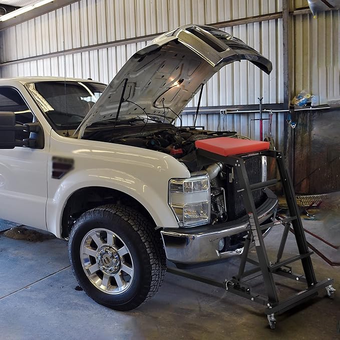 BUNKER INDUST Automotive Engine High Top Creeper Workstation Shop Mechanic | Adjustable Height | | Foldable | | 400 LBS Capacity |