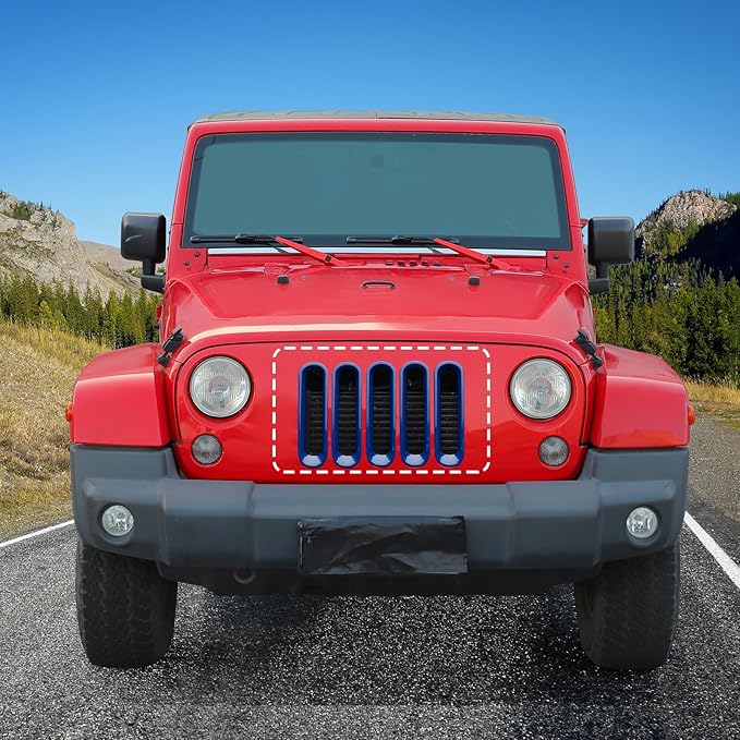 JK Grill Inserts Front Grille Mesh no Mesh Cover Guard for Jeep Wrangler JK 2007-2017 Clip-on Grille Accessories