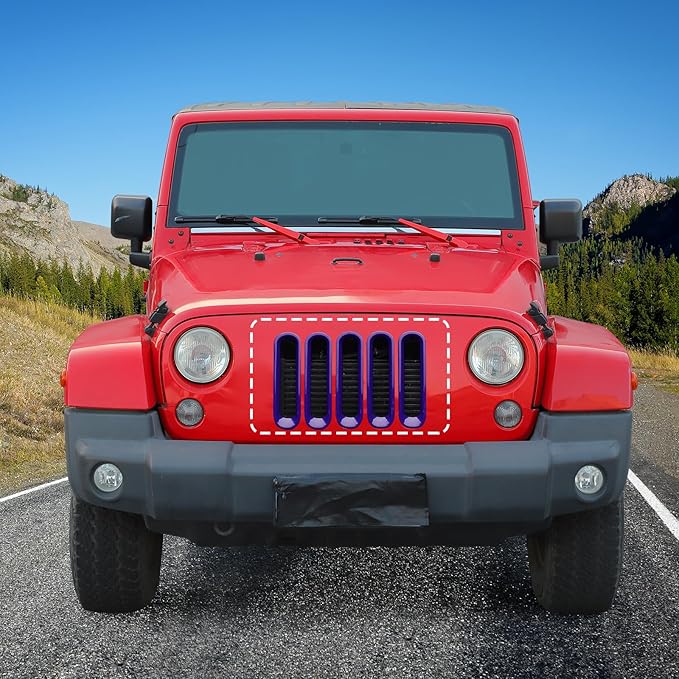 JK Grill Inserts Front Grille Mesh no Mesh Cover Guard for Jeep Wrangler JK 2007-2017 Clip-on Grille Accessories