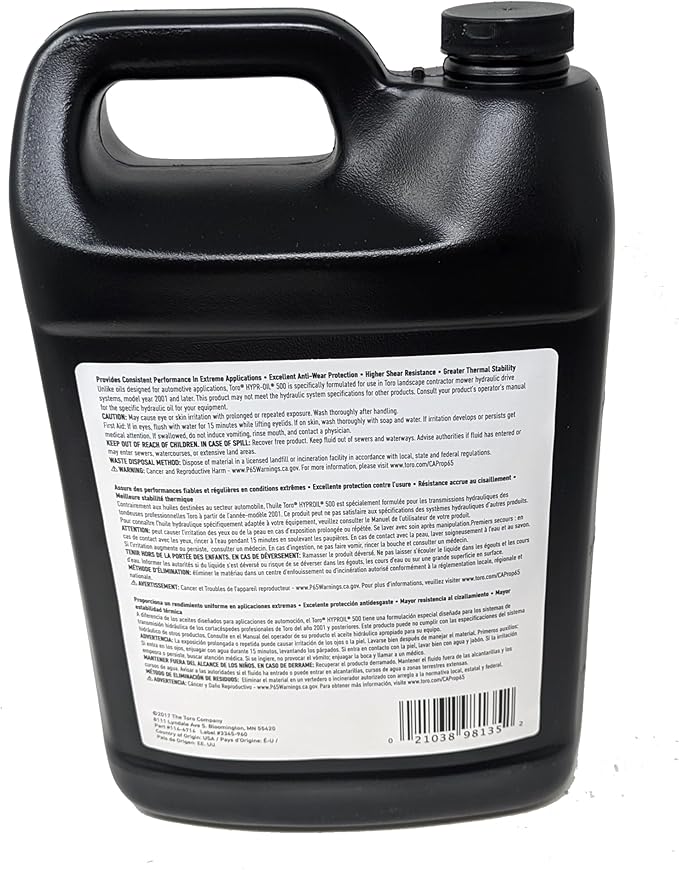Toro Gallon(4 Pack) 114-4714 Hypr-Oil 500 Hydro Fluid