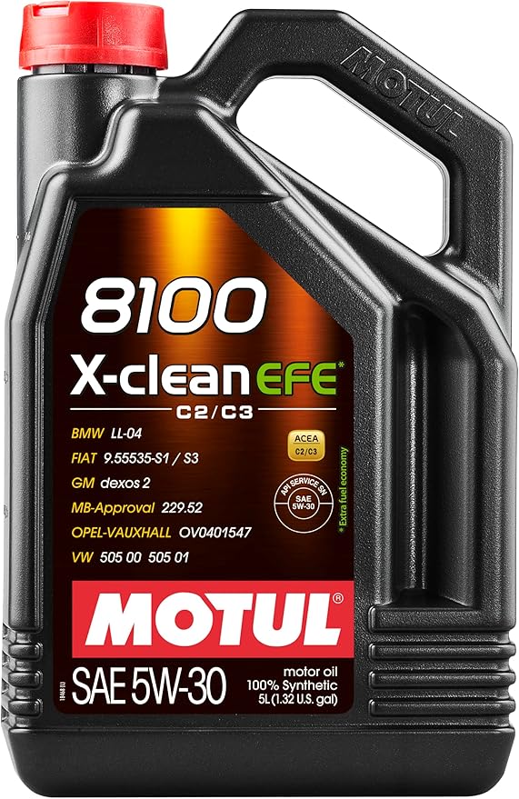 Motul 8100 X-clean EFE 5W-30 Full Synthetic Motor Oil | Fuel Economy Formula, Helps Protect Emissions Systems, Clean Engine Performance | Long Drain Capable, Improved Engine Responsiveness | 5L