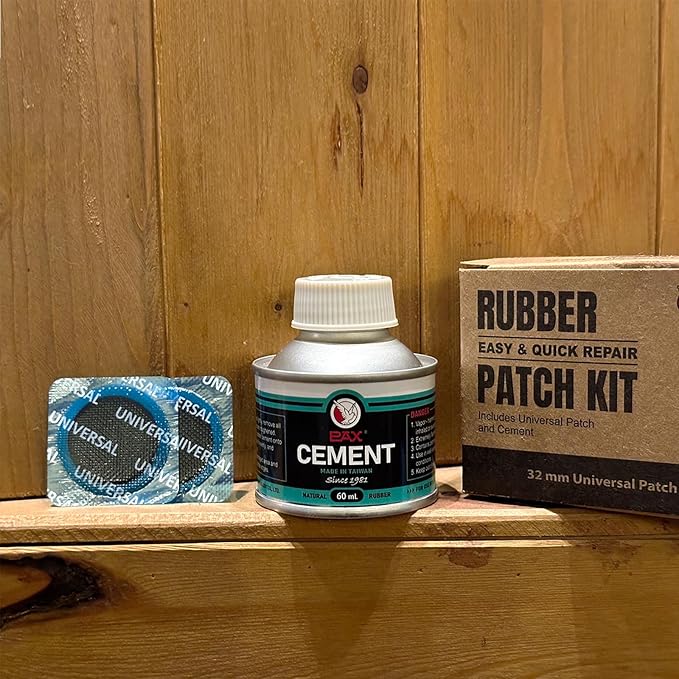 PAX 30Pcs 32mm Dia Round Universal Tube and Tire Patch Kit, with 1Pc 60ml Green Cement for Radial and Bias Tire Repair, Bike, Motorcycle, Automobile, Inflatable Rubber