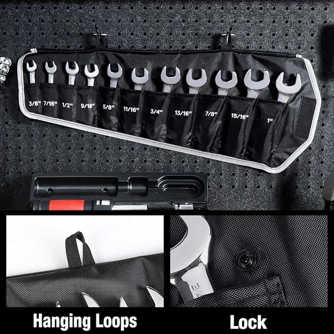 DURATECH Stubby Combination Wrench Set, SAE, 11-piece, 3/8'' to 1'', 12-Point, CR-V Steel, with Rolling Pouch