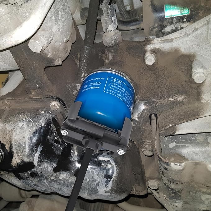 Adjustable Oil Filter Wrench Removal Tool 1/2'' Drive, Universal Oil Filter Cap Socket Wrench, fits Small & Medium-sized Spin-on Oil Filter (80-105mm)