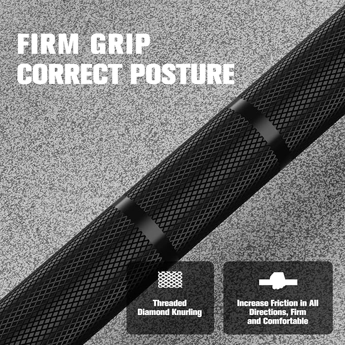 RITFIT 7FT Olympic Barbell for Strength and Weightlifting Training - 2 Inch Olympic Bar for Squat, Deadlift, Bench Press, Curl, Overhead Press - 500lbs/1000lbs/1500lbs Capacity