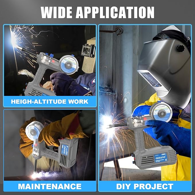 AZZUNO 100Amp Handheld MIG Welder Machine, Gasless MIG Welder Machine, Portable Flux MIG Welding Machine 100V
