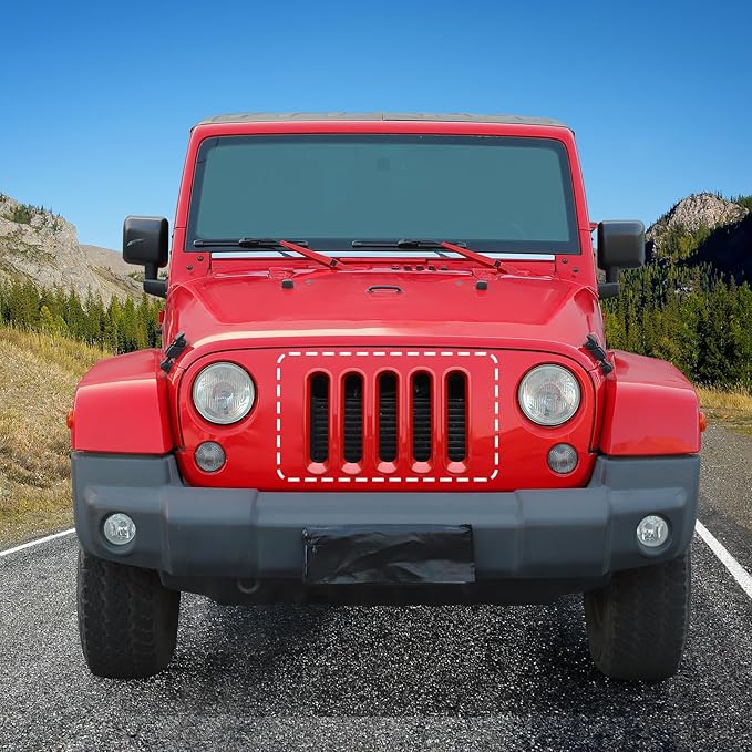 JK Grill Inserts Front Grille Mesh no Mesh Cover Guard for Jeep Wrangler JK 2007-2017 Clip-on Grille Accessories