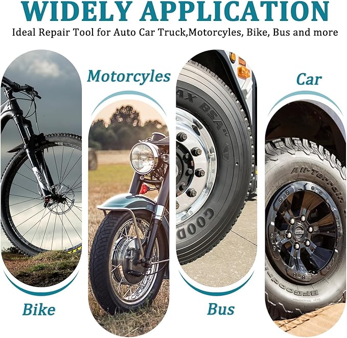 Tire Repair Set Polish Patch Tools 2500rpm Low Speed Air Tire Buffer Grinder Buffing Wheel 55mm,42mm,38mm with Tire Patch Roller Tire Inner Liner Scraper