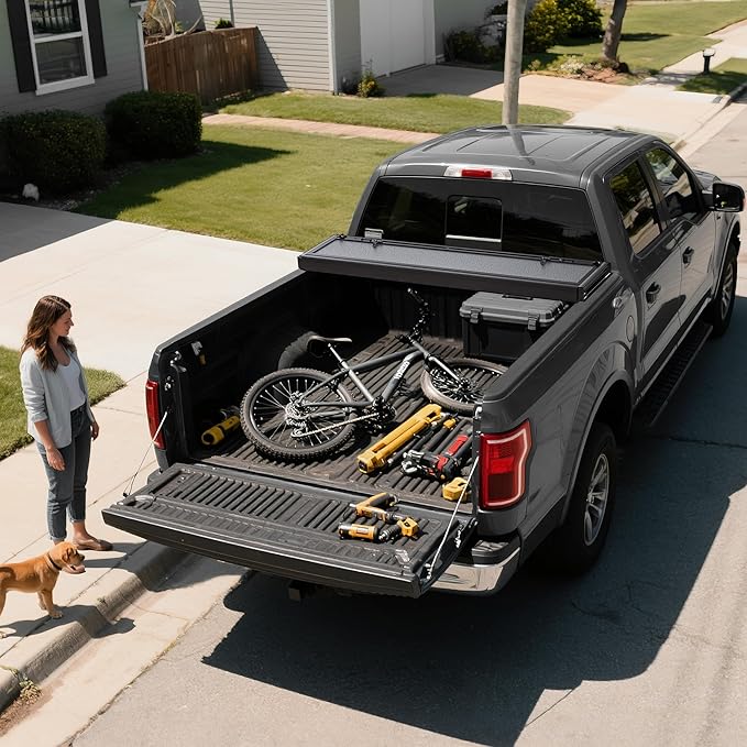 OEDRO Hard Quad-Fold Low-Profile Tonneau Cover Fit for Ford F-150 F150 2015-2025 with 5.5ft Bed