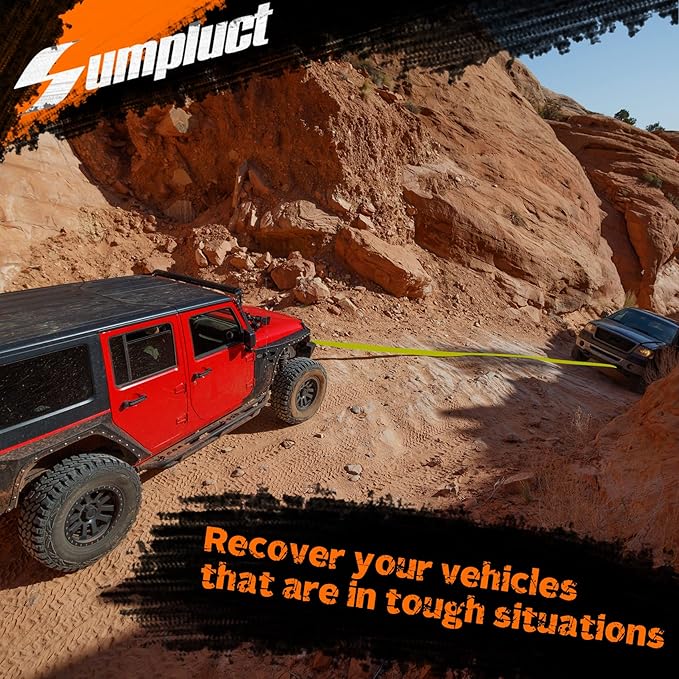 2 Pack Tow Strap 2" x 20 ft 20000 lbs Break Strength Kinetic Recovery Tow Rope with Loops,Emergency Towing Straps,Tree Saver Snatch Ropes for ATV,UTV,Car,Tractor,Vehicles,Boat,Trailer Accessories