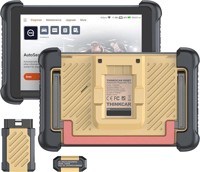 THINKCAR Bidirectional Scan Tool, THINKSCAN 689BT All System Automotive Diagnostic Tool, Bi Directional OBD2 Scanner with ECU Coding, 34 Services, FCA Autoauth, CANFD and DoIP, Wireless Update